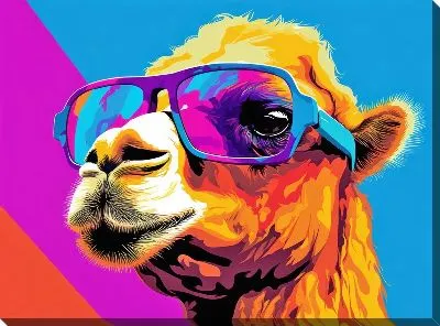 Картина маслом Верблюд в стиле поп-арт №2