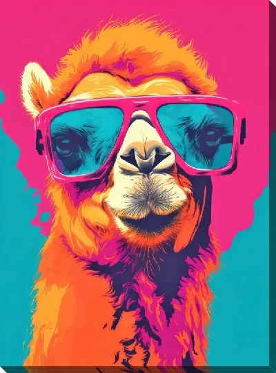 Картина маслом Верблюд в стиле поп-арт №3