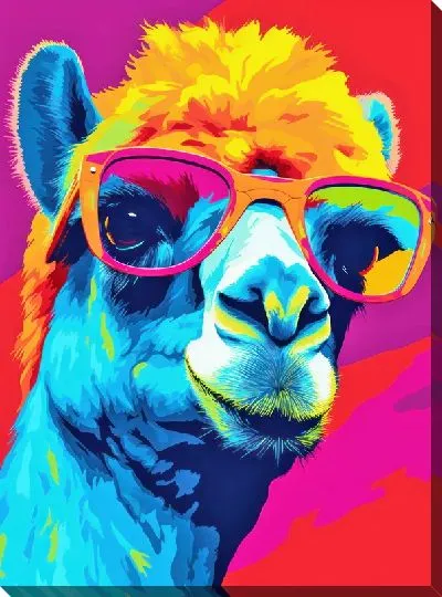 Картина маслом Верблюд в стиле поп-арт №7