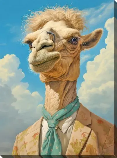 Картина маслом Верблюд в одежде №2