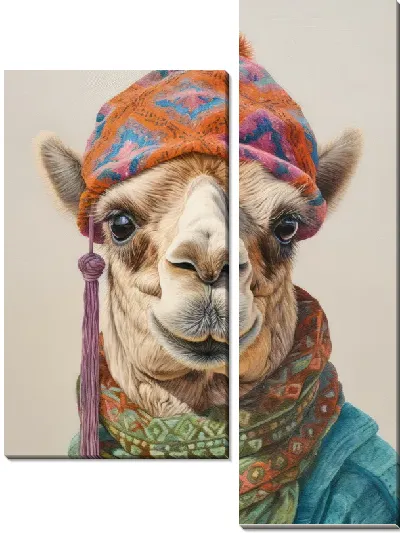 Модульная картина Верблюд в шапке