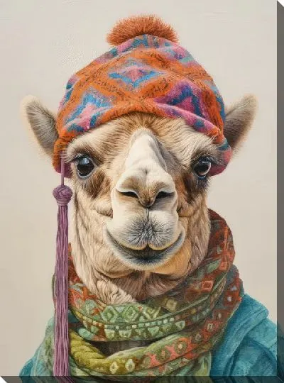 Постер Верблюд в шапке