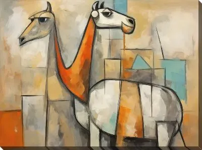 Картина маслом Верблюды №14