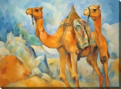 Картина маслом Верблюды №18