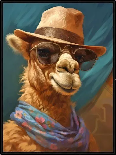 Картина Верблюд в очках и шляпе