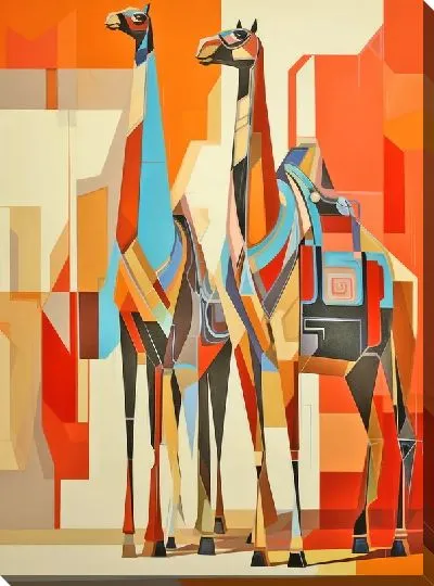 Картина маслом Верблюды №37