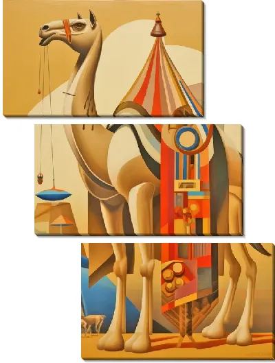 Модульная картина Верблюд и цирк