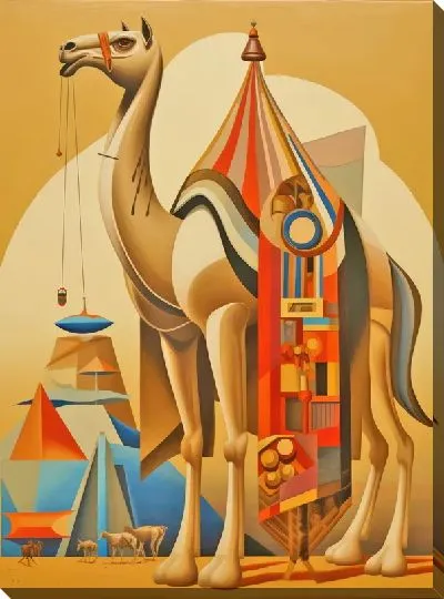 Картина маслом Верблюд и цирк