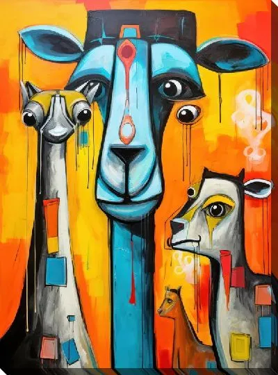 Картина маслом Верблюды №44