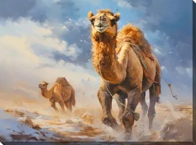 Картина маслом Верблюды №58