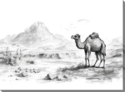 Картина маслом Верблюд №73