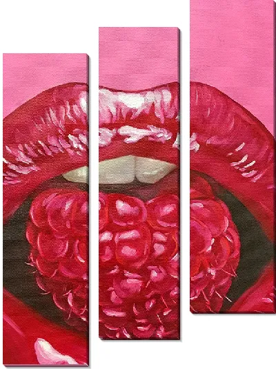 Модульная картина Губы и малина