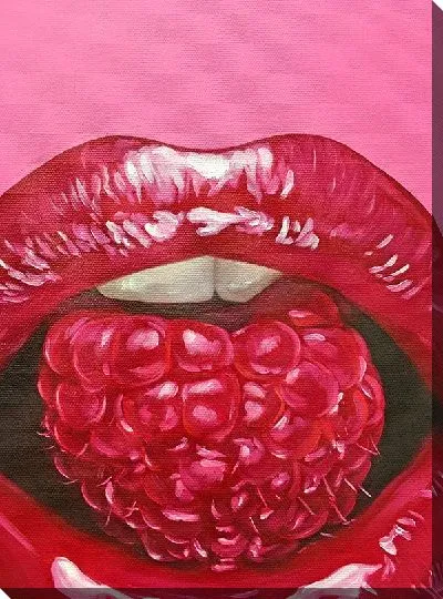 Картина маслом Губы и малина