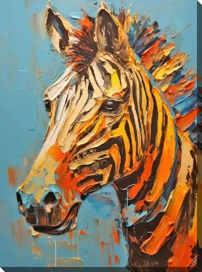Картина маслом Зебра в стиле мастихин №2