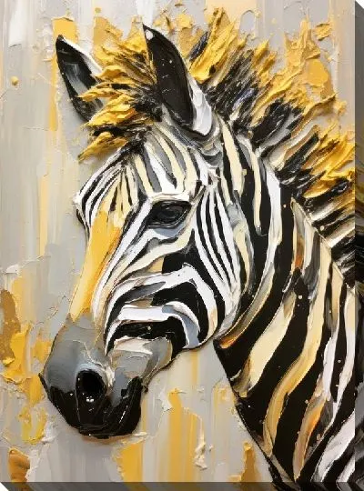 Картина маслом Зебра в стиле мастихин №3