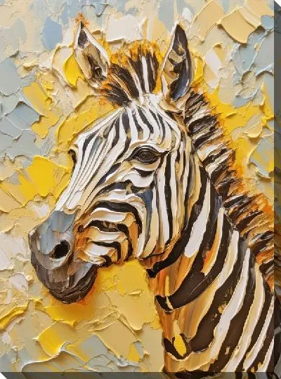 Картина маслом Зебра в стиле мастихин №41