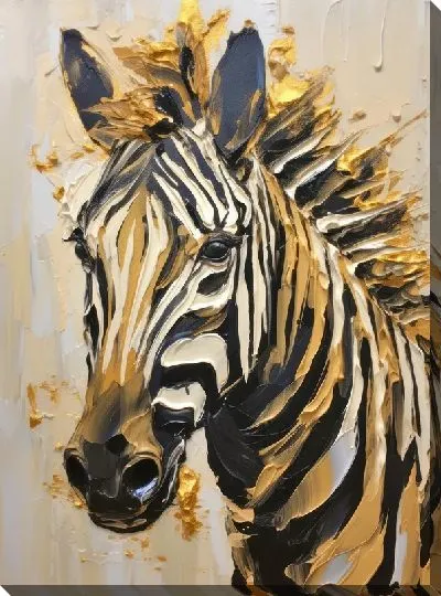 Картина маслом Зебра в стиле мастихин №51