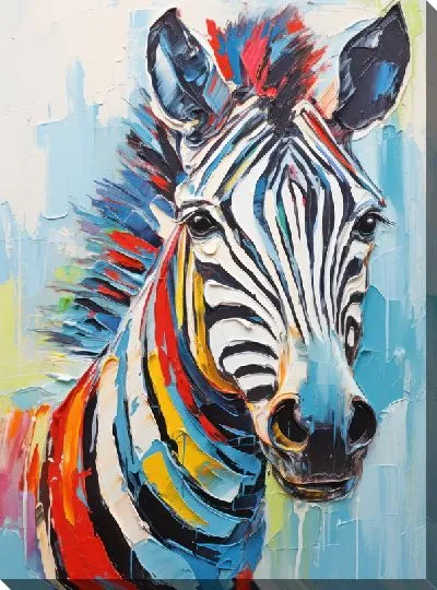 Картина маслом Зебра в стиле мастихин №71