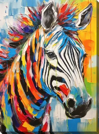 Картина маслом Зебра в стиле мастихин №8