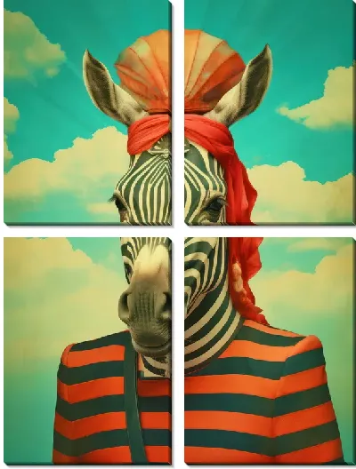 Модульная картина Цирковая зебра
