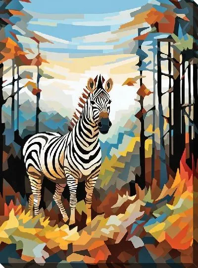 Картина маслом Зебра в стиле арт №1