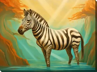 Картина маслом Зебра в стиле арт №5