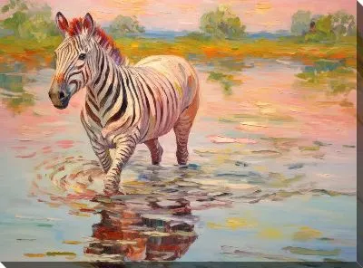 Картина маслом Зебра в стиле арт №6