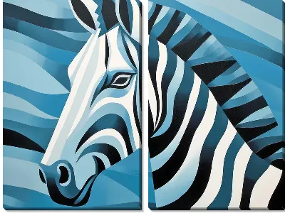 Модульная картина Зебра в стиле арт №31