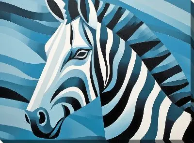 Картина маслом Зебра в стиле арт №31
