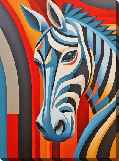 Картина маслом Зебра в стиле арт №33
