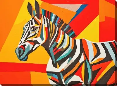 Картина маслом Зебра в стиле арт №34