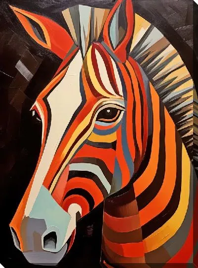 Картина маслом Зебра в стиле арт №36