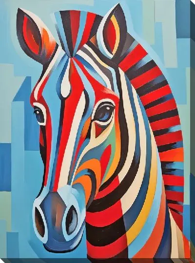 Картина маслом Зебра в стиле арт №37