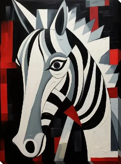 Картина маслом Зебра в стиле арт №38