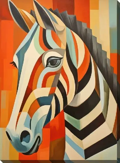 Картина маслом Зебра в стиле арт №39