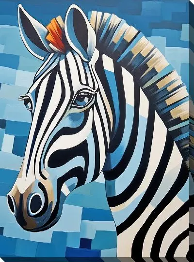 Картина маслом Зебра в стиле арт №41
