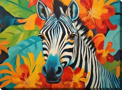 Картина маслом Зебра в стиле арт №46