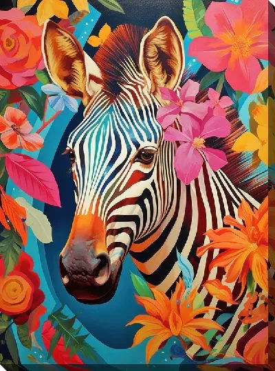 Картина маслом Зебра в стиле арт №47
