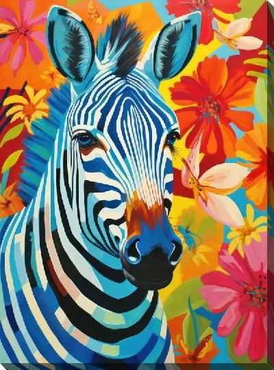 Картина маслом Зебра в стиле арт №52