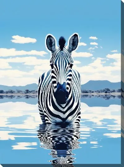 Картина маслом Зебра в стиле арт №53