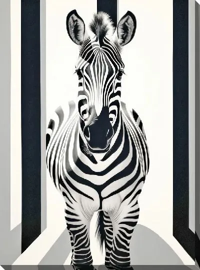 Картина маслом Зебра в стиле арт №55