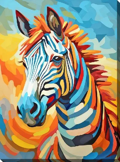 Картина маслом Зебра в стиле арт №63