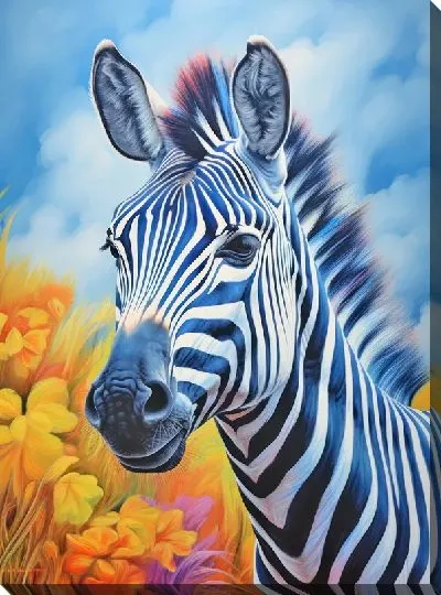 Картина маслом Зебра в стиле арт №65