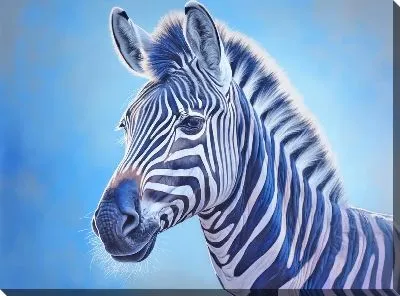 Картина маслом Зебра в стиле арт №68