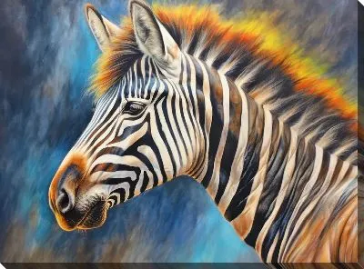 Картина маслом Зебра в стиле арт №69