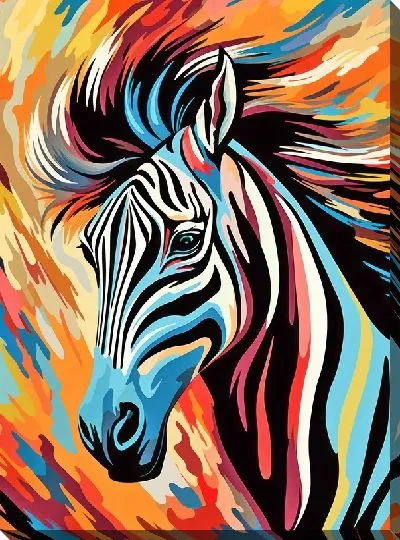 Картина маслом Зебра в стиле арт №70