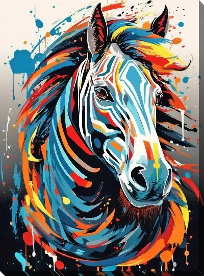 Картина маслом Зебра в стиле арт №71