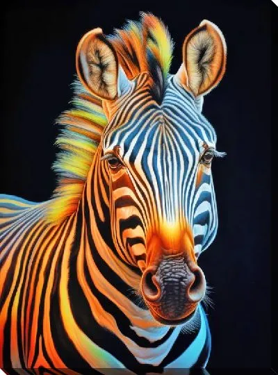 Картина маслом Зебра в стиле арт №72