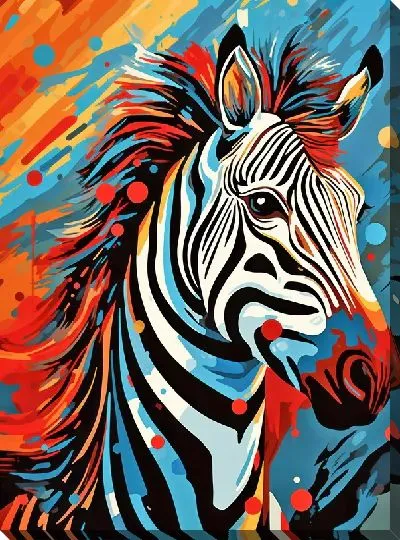 Картина маслом Зебра в стиле арт №73