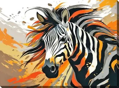 Картина маслом Зебра в стиле арт №80